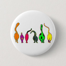 Kleurrijke kattenpeuken ronde button 5,7 cm