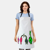 Kleurrijke kattenpeuken schort (Gedragen)