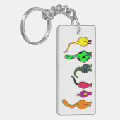 Kleurrijke kattenpeuken sleutelhanger (Voorkant Links)