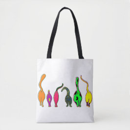 Kleurrijke kattenpeuken tote bag