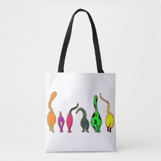 Kleurrijke kattenpeuken tote bag (Voorkant)