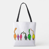 Kleurrijke kattenpeuken tote bag (Achterkant)