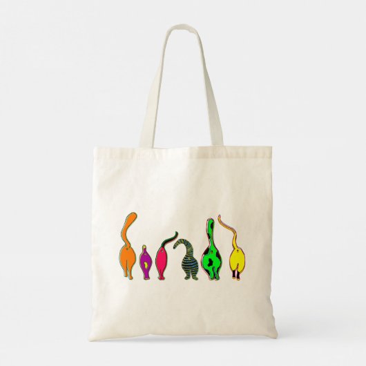 Kleurrijke kattenpeuken tote bag (Achterkant)