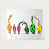 Kleurrijke kattenpeuken wandkleed (Voorkant (horizontaal))