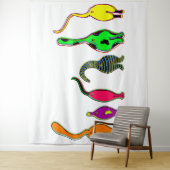 Kleurrijke kattenpeuken wandkleed (In situ)