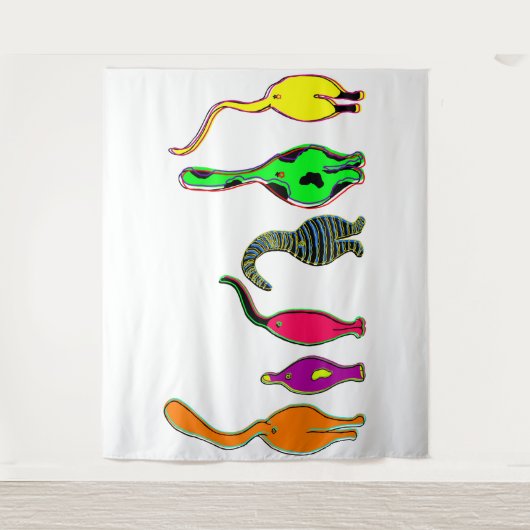 Kleurrijke kattenpeuken wandkleed (Voorkant)