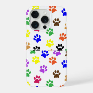 kleurrijke kattenpootjes telefoonhoesje iPhone 15 pro case