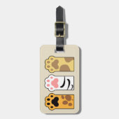 Kleurrijke kattenpoten bagagelabel (Voorkant verticaal)