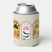 Kleurrijke kattenpoten blikjeskoeler (Blikje Achterkant)