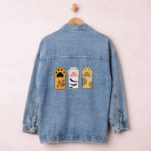 Kleurrijke kattenpoten denim jacket (Hangar)
