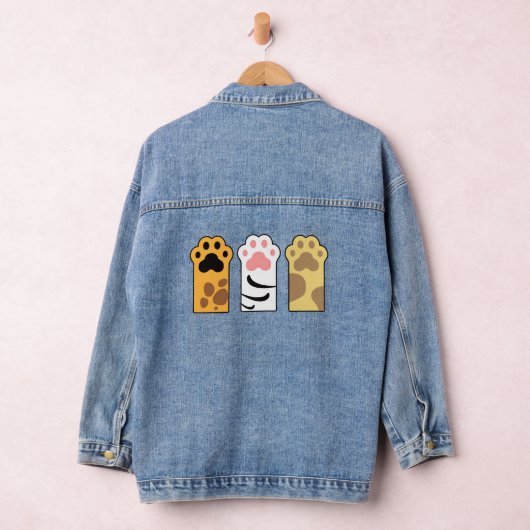Kleurrijke kattenpoten denim jacket (Hangar)