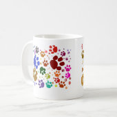 kleurrijke kattenpoten koffiemok (Voorkant links)