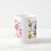 kleurrijke kattenpoten koffiemok (Center)