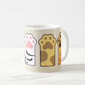 Kleurrijke kattenpoten koffiemok (Voorkant rechts)