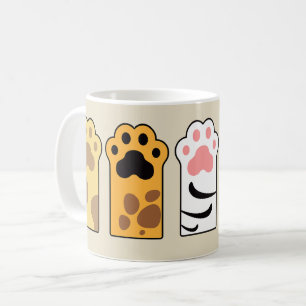 Kleurrijke kattenpoten koffiemok