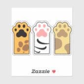 Kleurrijke kattenpoten sticker (Vel)