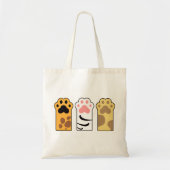 Kleurrijke kattenpoten tote bag (Voorkant)