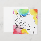 Kleurrijke Kattenschets Kaart (Voorkant / Achterkant)