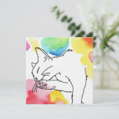 Kleurrijke Kattenschets Kaart (Staand voorkant)