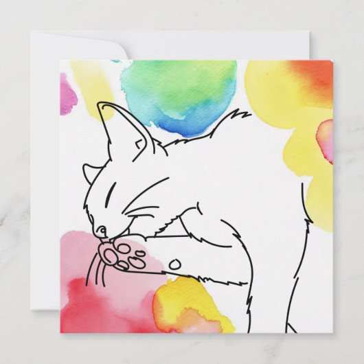 Kleurrijke Kattenschets Kaart (Voorkant)