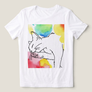 Kleurrijke Kattenschets Tri-Blend Shirt