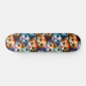 Kleurrijke kattenstaafillustratie Kat-klepjes Persoonlijk Skateboard (Horizontaal)