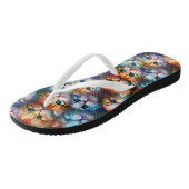 Kleurrijke kattenstaafillustratie Kat-klepjes Teenslippers (Schuin)