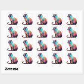 Kleurrijke Kattenstickers Vierkante Sticker (Vel)