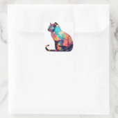 Kleurrijke Kattenstickers Vierkante Sticker (Tas)