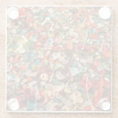 Kleurrijke kauwgom glazen onderzetter (Achterkant)