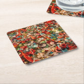 Kleurrijke kauwgom kartonnen onderzetters (Schuin)