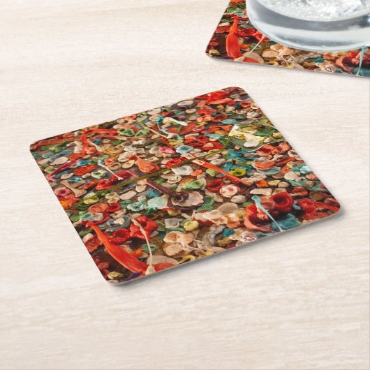 Kleurrijke kauwgom kartonnen onderzetters (Schuin)