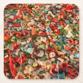 Kleurrijke kauwgom kartonnen onderzetters (Voorkant)