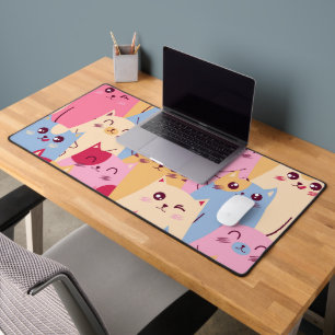 Kleurrijke Kawaii Cat Desk Mat