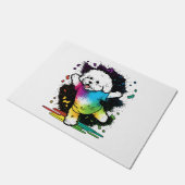 Kleurrijke Kawaii Dancing Bichon Deurmat (Schuin)