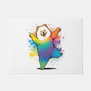 Kleurrijke Kawaii Dancing Chow Chow Deurmat