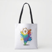 Kleurrijke Kawaii Dancing Chow Chow Tote Bag (Voorkant)