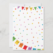 Kleurrijke Kawaii Kinder regenboog verjaardagsfees Kaart (Achterkant)