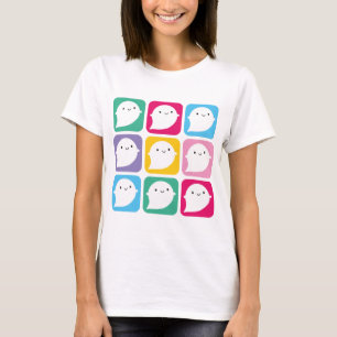 Kleurrijke Kawaii Little Ghosts T-shirt