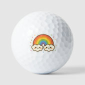 Kleurrijke Kawaii Rainbow Pride Golfballen (Voorkant)