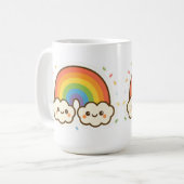 Kleurrijke Kawaii Rainbow Pride Koffiemok (Voorkant links)