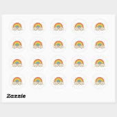 Kleurrijke Kawaii Rainbow Pride Ronde Sticker (Vel)