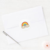 Kleurrijke Kawaii Rainbow Pride Ronde Sticker (Envelop)