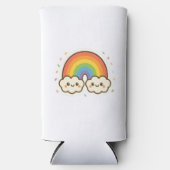 Kleurrijke Kawaii Rainbow Pride Seltzer Blikjeskoeler (Voorkant)