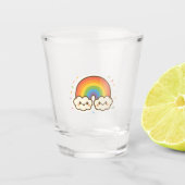 Kleurrijke Kawaii Rainbow Pride Shot Glas (Voorkant)