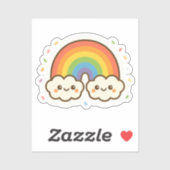 Kleurrijke Kawaii Rainbow Pride Sticker (Vel)