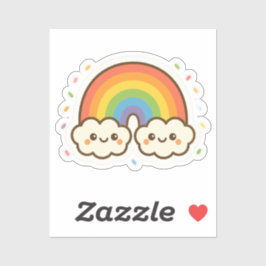 Kleurrijke Kawaii Rainbow Pride Sticker