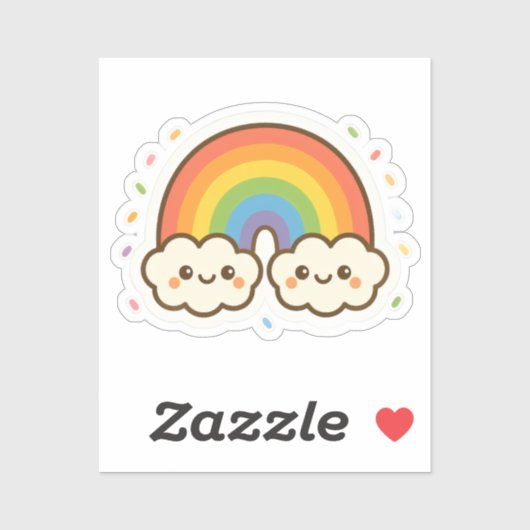 Kleurrijke Kawaii Rainbow Pride Sticker (Vel)