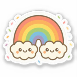 Kleurrijke Kawaii Rainbow Pride Sticker