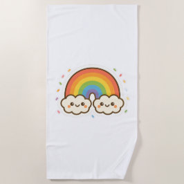 Kleurrijke Kawaii Rainbow Pride Strandlaken